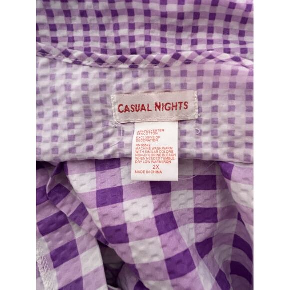 NWT Casual Nights Plus Size 2XL Mumu House Dress Night Gown Snap Buttons NEW - Picture 3 of 7